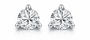 Three Prong round Colorless Lab Grown Diamond Studs