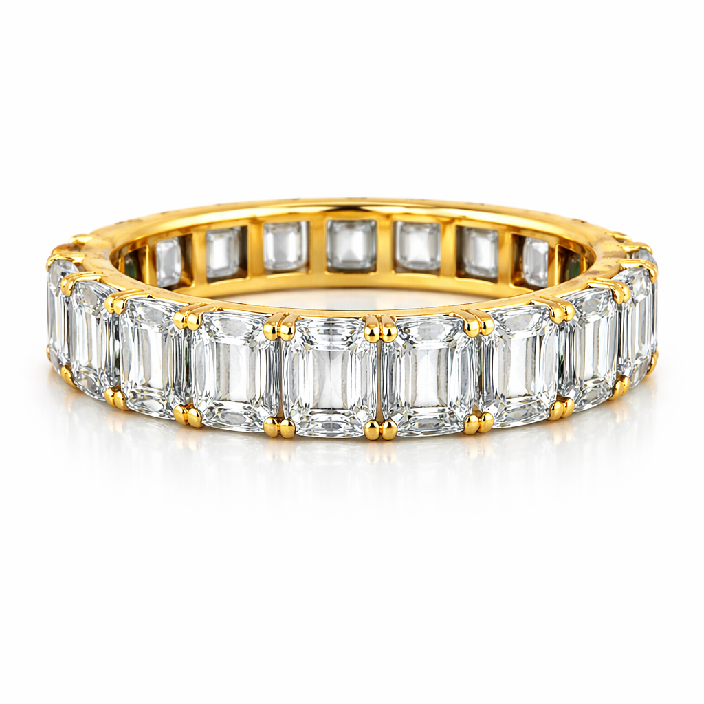 Emerald Cut Eternity Band