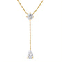 Pear & Round Drop Lariat