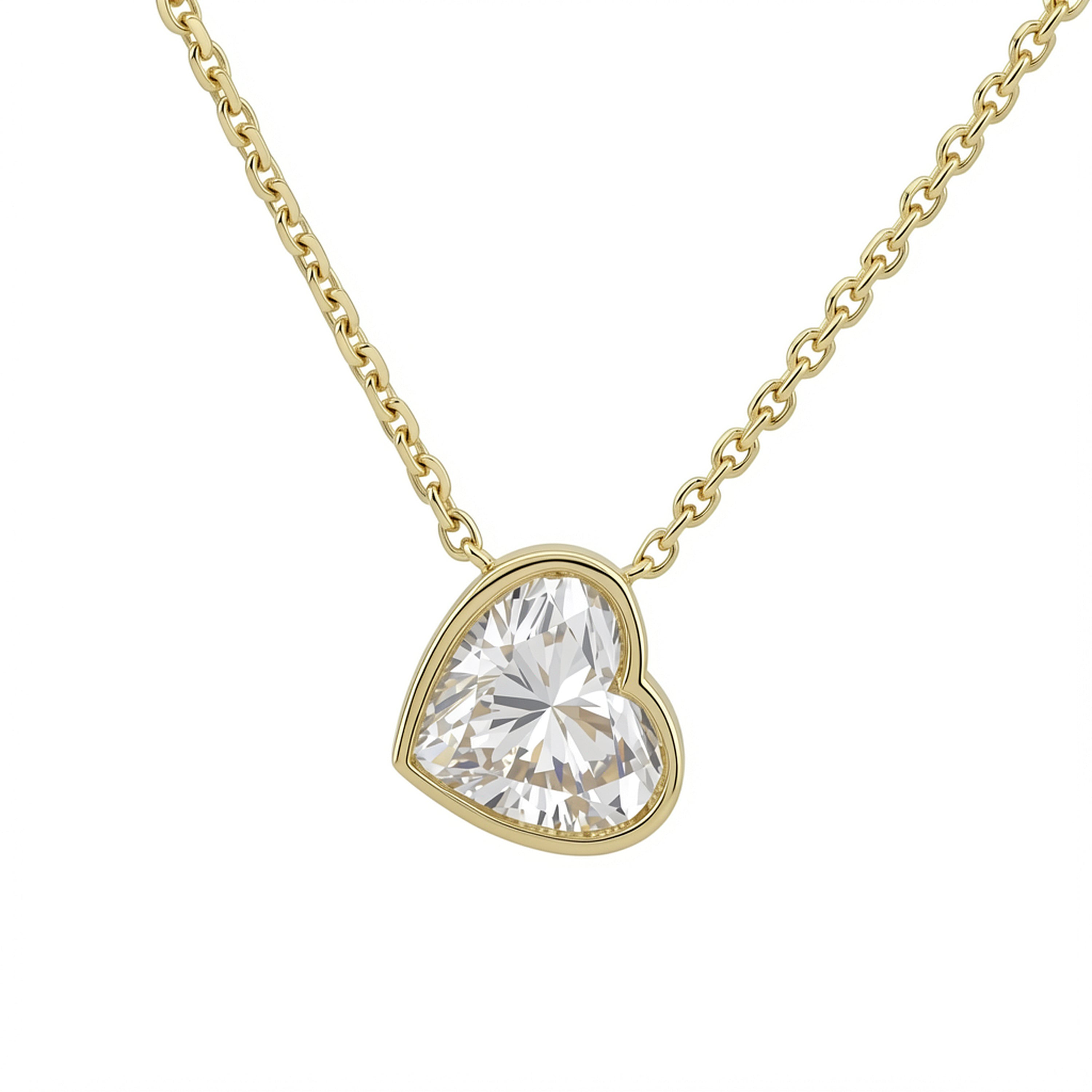 Bezel Set Heart Necklace