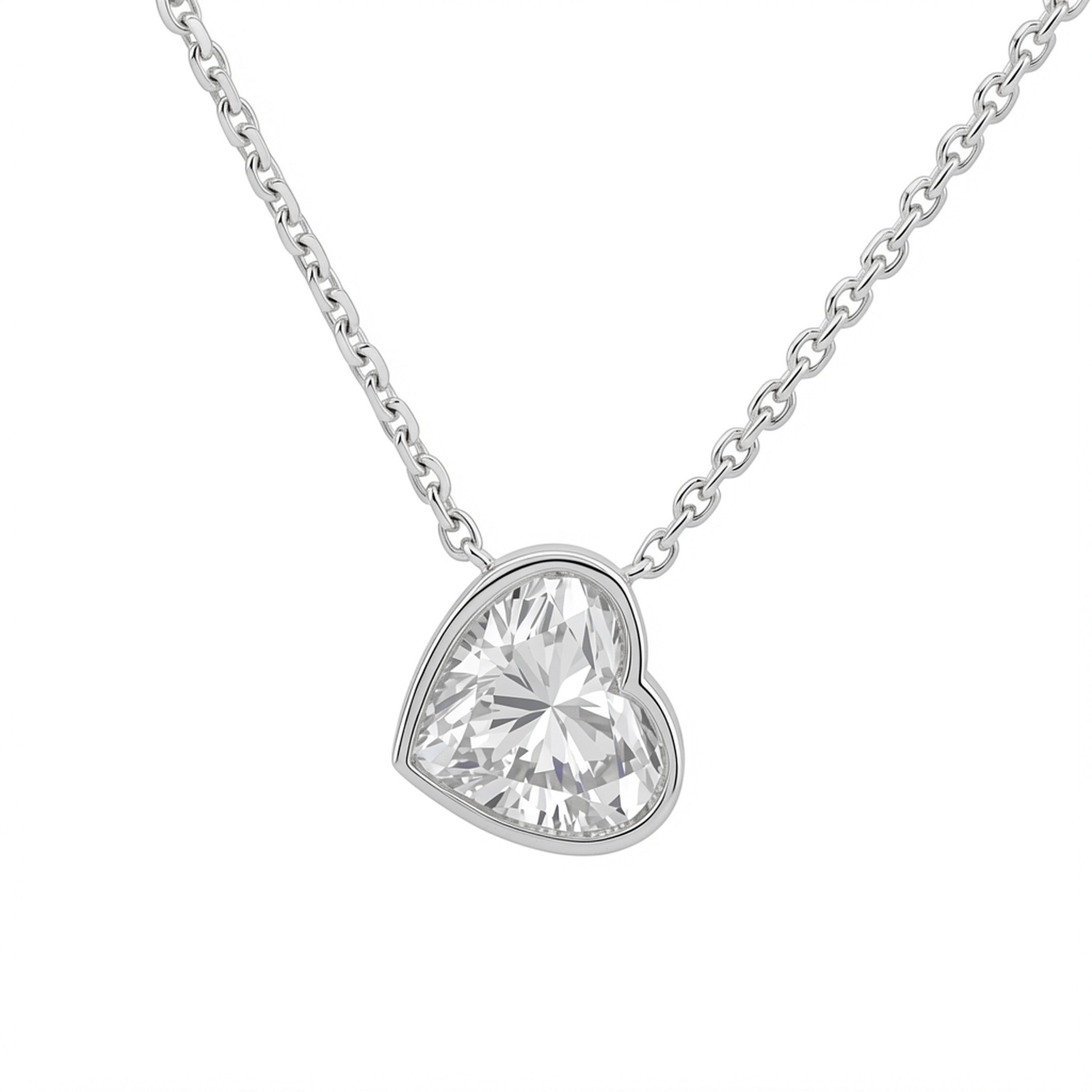 Bezel Set Heart Necklace