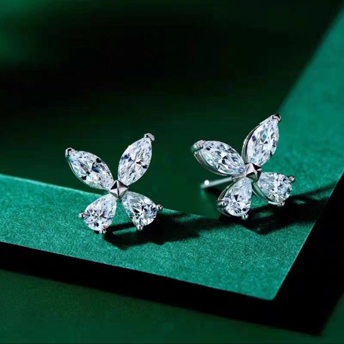 Marquise Lab Grown Diamond Flower Stud
