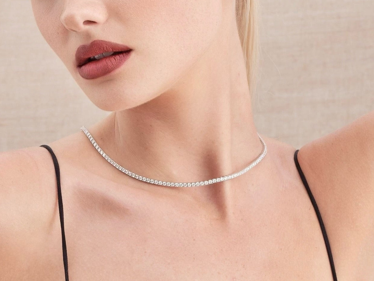 Brilliant Cut Tennis Necklace