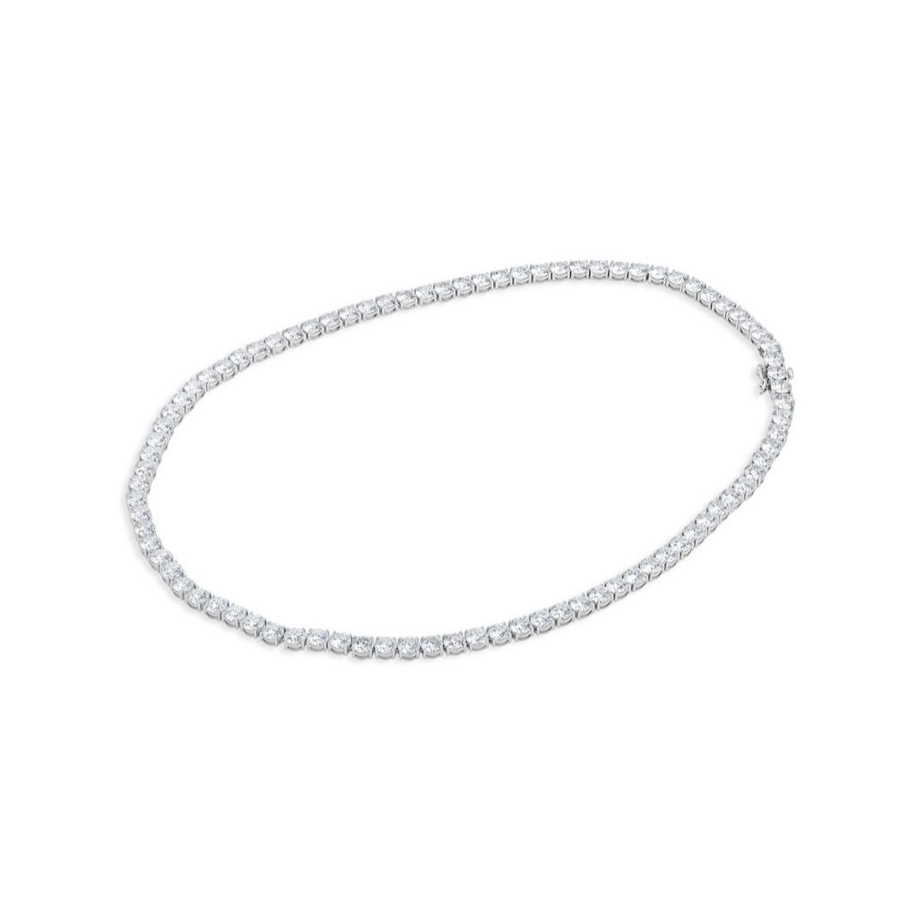 N001 Round Lab Grown Diamonds Four Prong Tennis Necklace