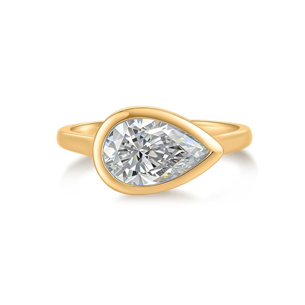 R066 Pear Lab Grown Designer Solitaire Ring