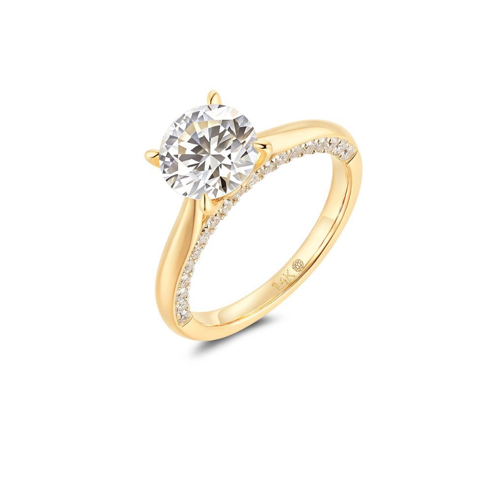 R072 Lab Grown Designer Solitaire Pave Ring