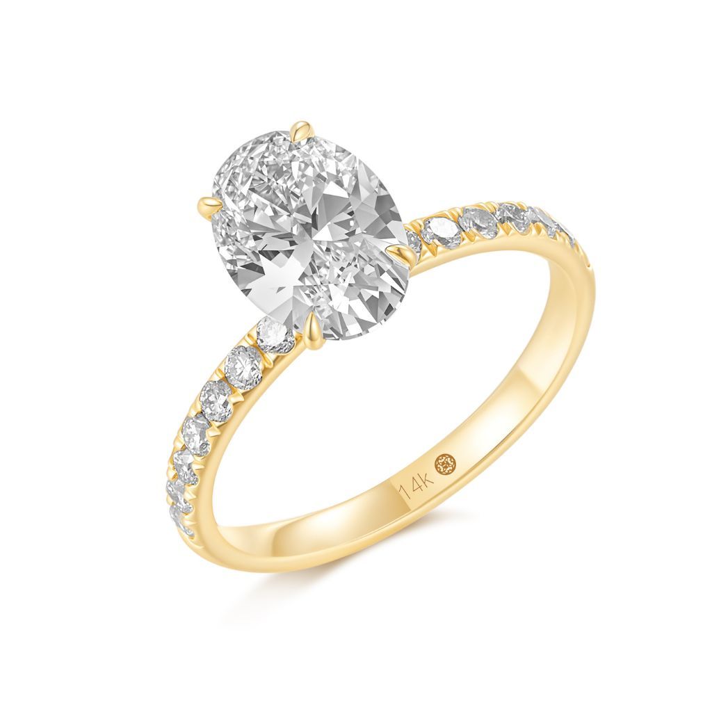 R106 Lab Grown Bridal Hidden Halo Pave Ring
