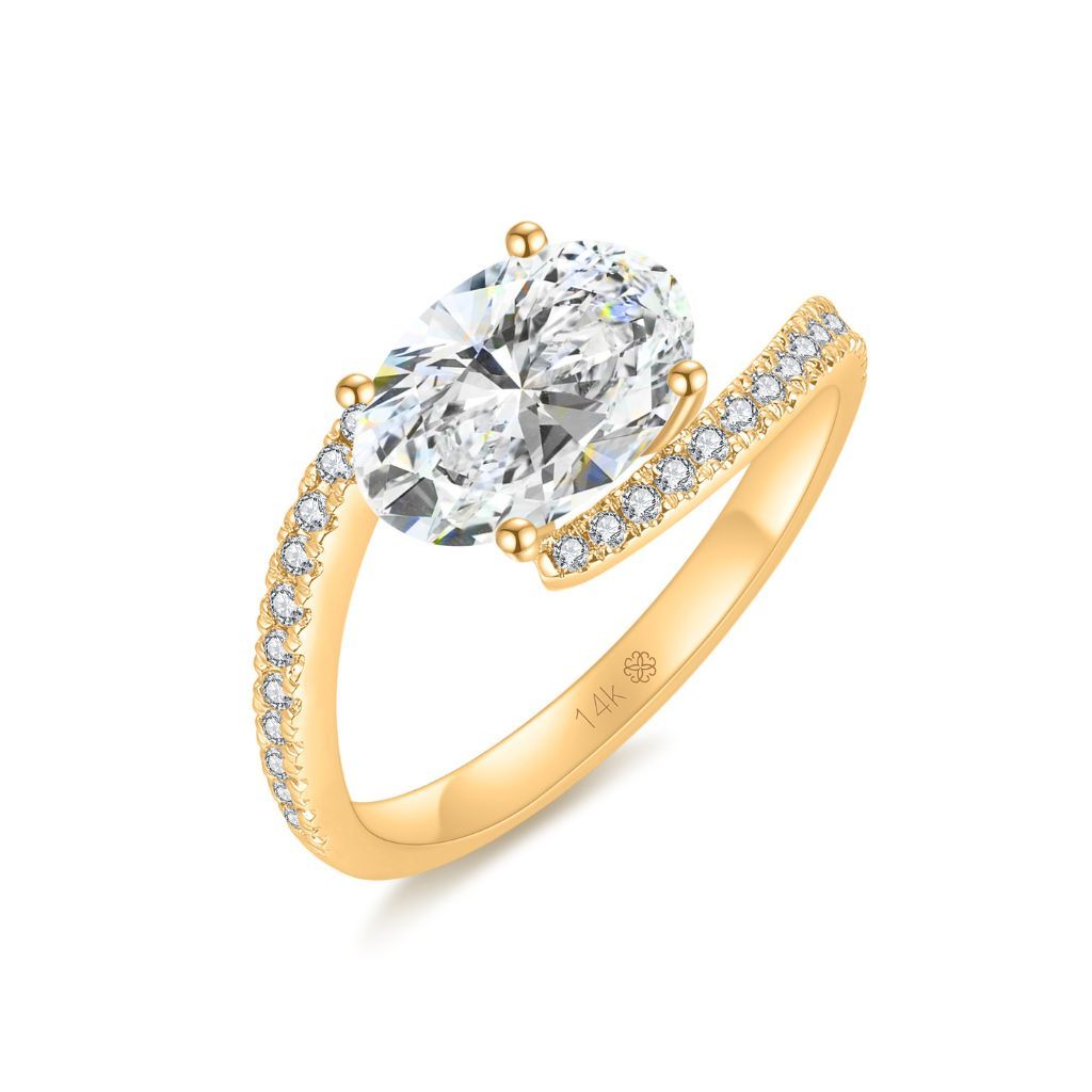R109 Lab Grown Designer Solitaire Pave Ring