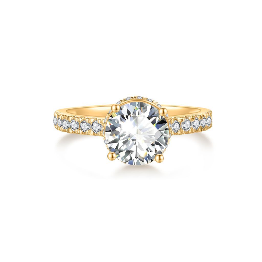 R111 Lab Grown Bridal Hidden Halo Pave Ring