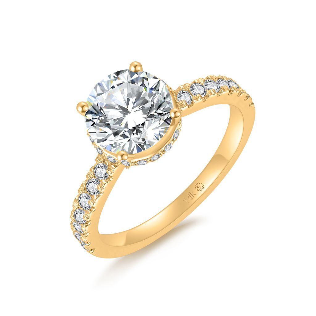 R111 Lab Grown Bridal Hidden Halo Pave Ring