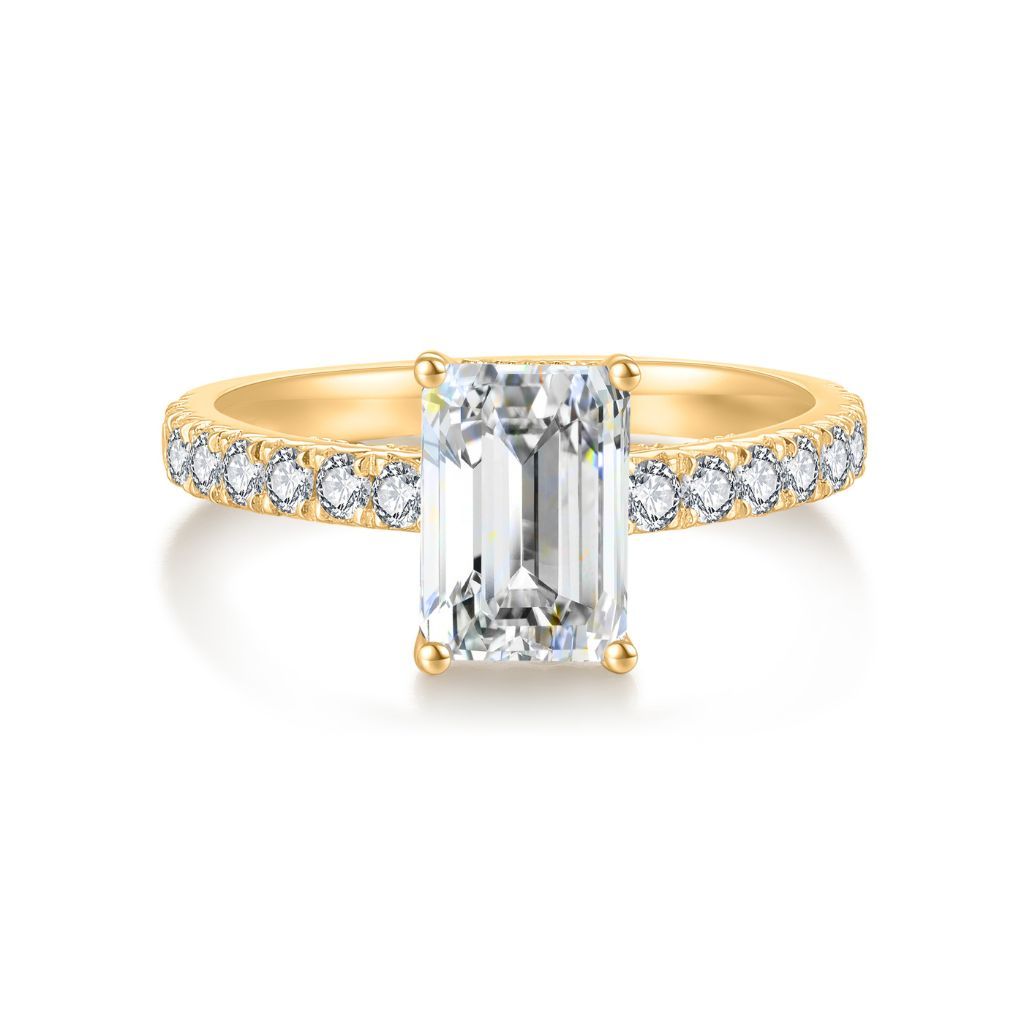 R118 Lab Grown Bridal Hidden Halo Pave Ring