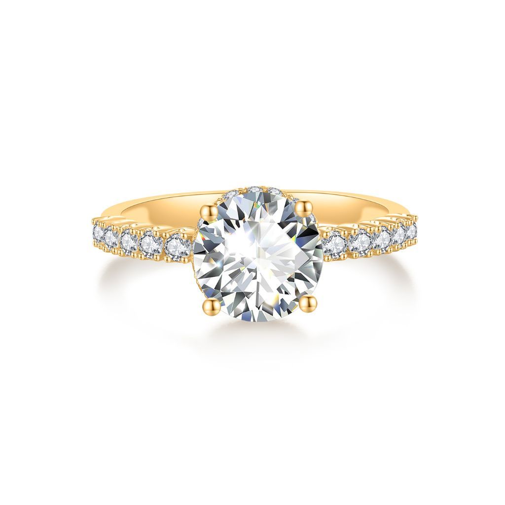 R120 Lab Grown Bridal Hidden Halo Pave Ring