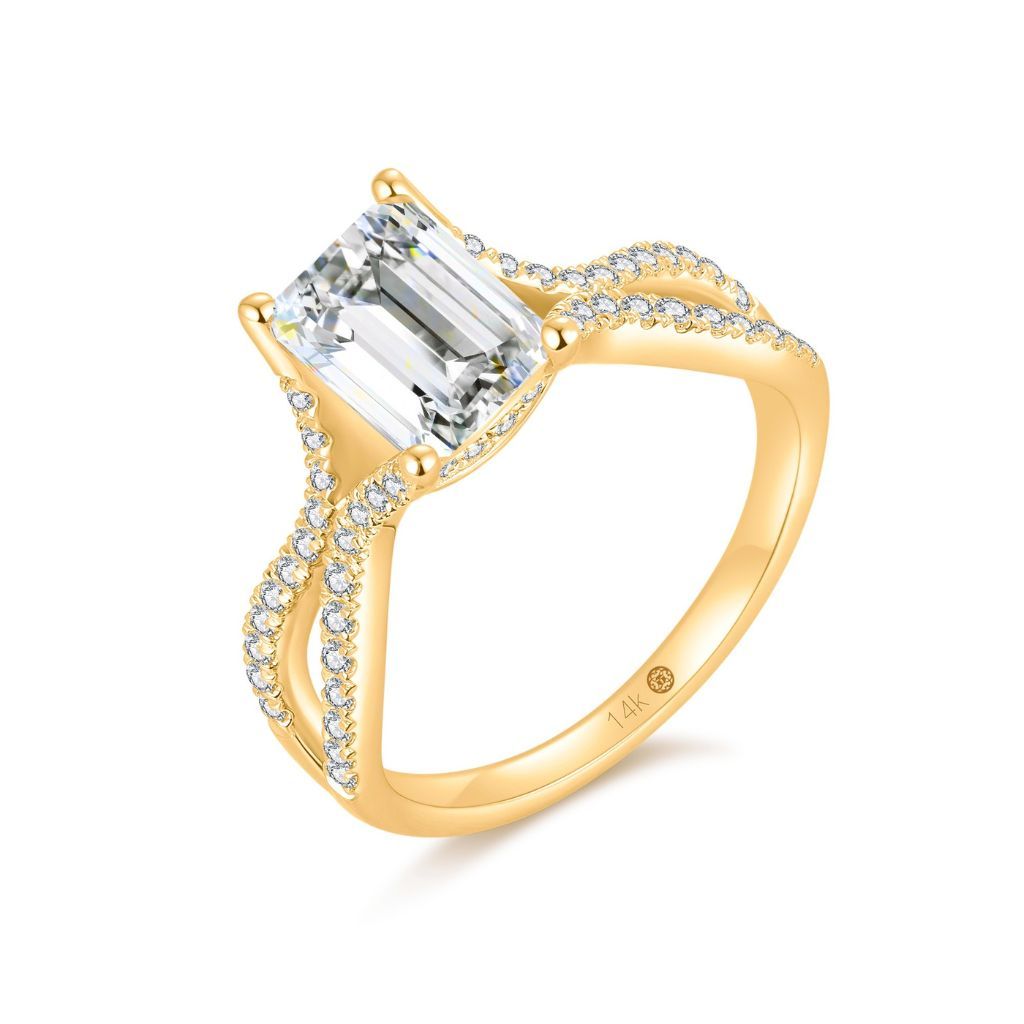R121 Lab Grown Bridal Hidden Halo Pave Ring
