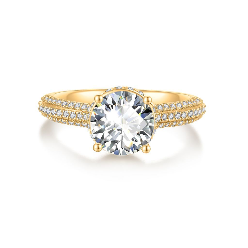 R122 Lab Grown Bridal Hidden Halo Pave Ring