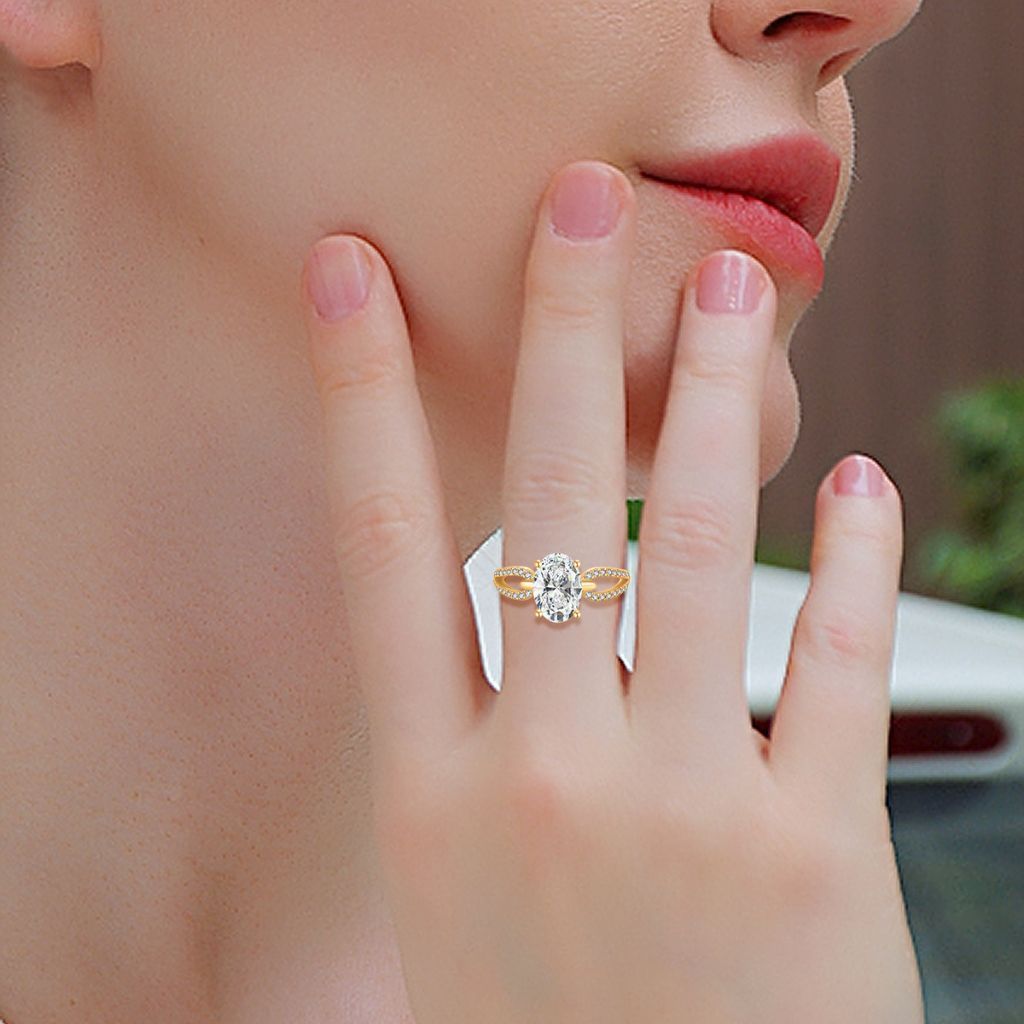 R123 Lab Grown Bridal Halo-Pave Ring