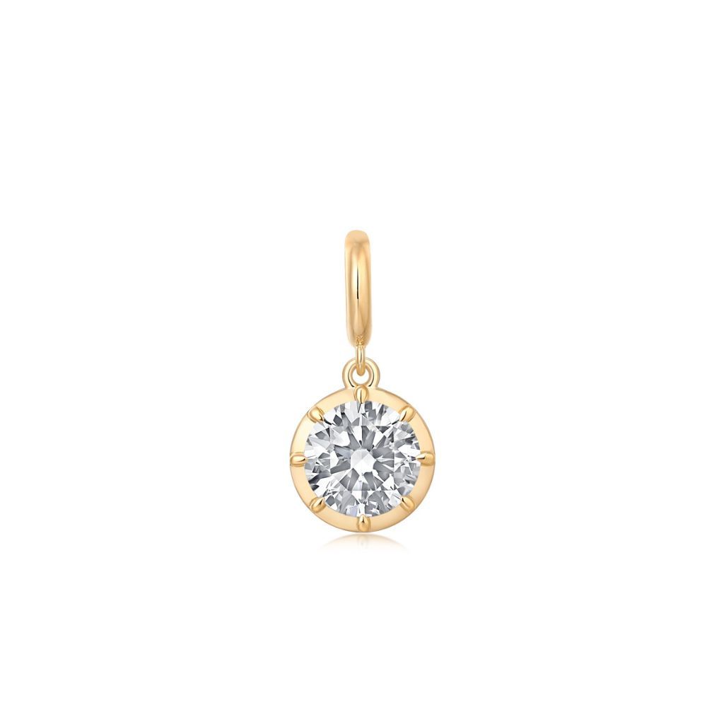 P002 Round Lab Grown Designer Charm Pendant  | 14K