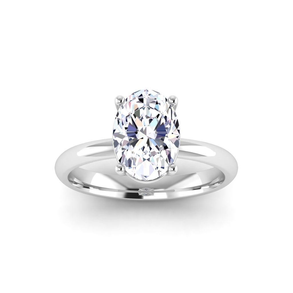R003 Oval Lab Grown Diamonds Solitaire Ring